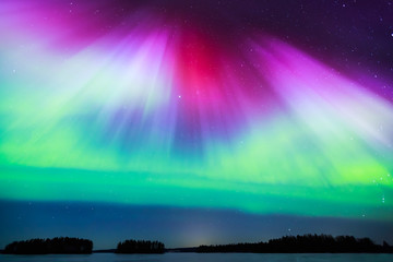 Wall Mural - Northern lights (Aurora borealis) in the sky