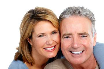 Wall Mural - Happy laughing elderly couple.