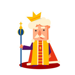 Wall Mural - King Cartoon Emotion Vector Illustration Set