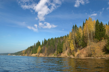 Wall Mural - sky forest meadow hills autumn, fall