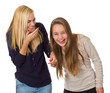 canvas print picture - Zwei Freundinnnen lachen ausgelassen - lustig, witzig