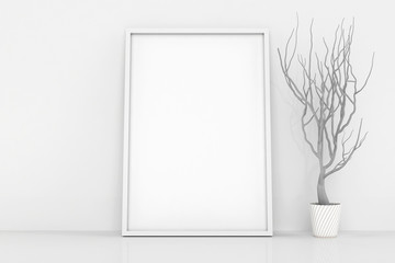 Wall Mural - Blank frames against the wall