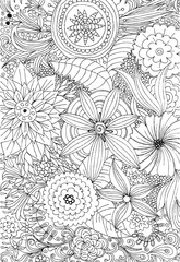 Wall Mural - vector doodle flowers