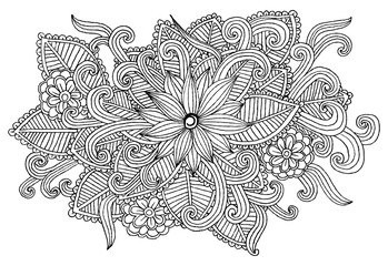 Wall Mural - Vector Doodle flowers 