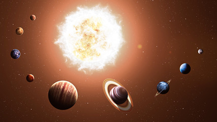Wall Mural - High quality solar system planets. Elements of this image furnished by NASA