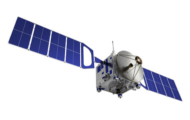 Wall Mural - satellite over white background