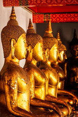 Sitting Buddha statues, Thailand