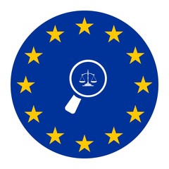 Poster - Recherche de Justice dans un drapeau européen