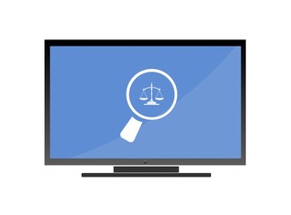 Sticker - Recherche de Justice dans un écran de télévision