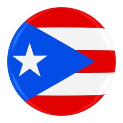 Wall Mural - Puerto Rican Flag Badge - Flag of Puerto Rico Button Isolated on White