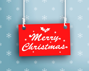 Poster - merry christmas logo on hanging sign