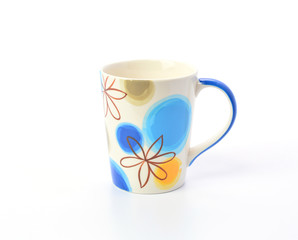 Wall Mural - ceramic mug on a white background