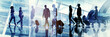 Silhouette Business People Traveling Cityscape Commuter Concept