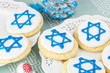 Cookies decorated for Hanukkah.