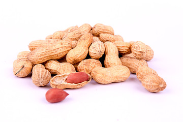 Groundnut on white background