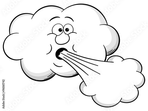 Cartoon Wolke bäst kräftigen Wind