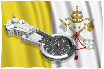 Fototapete - Citta vaticano_003
Piazza San Pietro con sullo sfondo la bandiera della Città del Vaticano.
