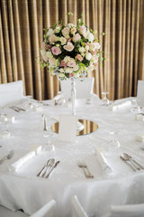 Wall Mural - Beautiful wedding tables and roses