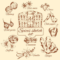 Sticker - Spices Sketch Set