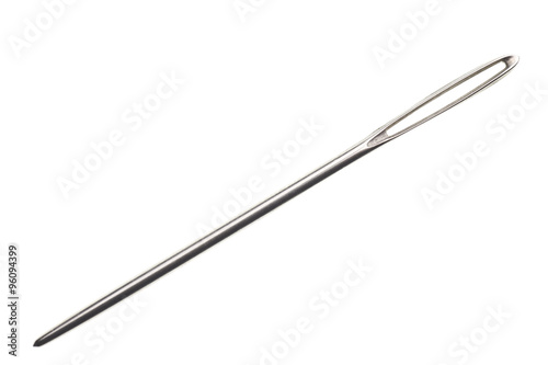 Nähnadel isoliert auf weißem Hintergrund Fototapete