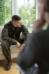 Wall Mural - War veteran after nervous breakdown