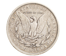 Antique Silver Dollar Isolated