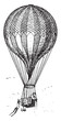Balloon, vintage engraving.