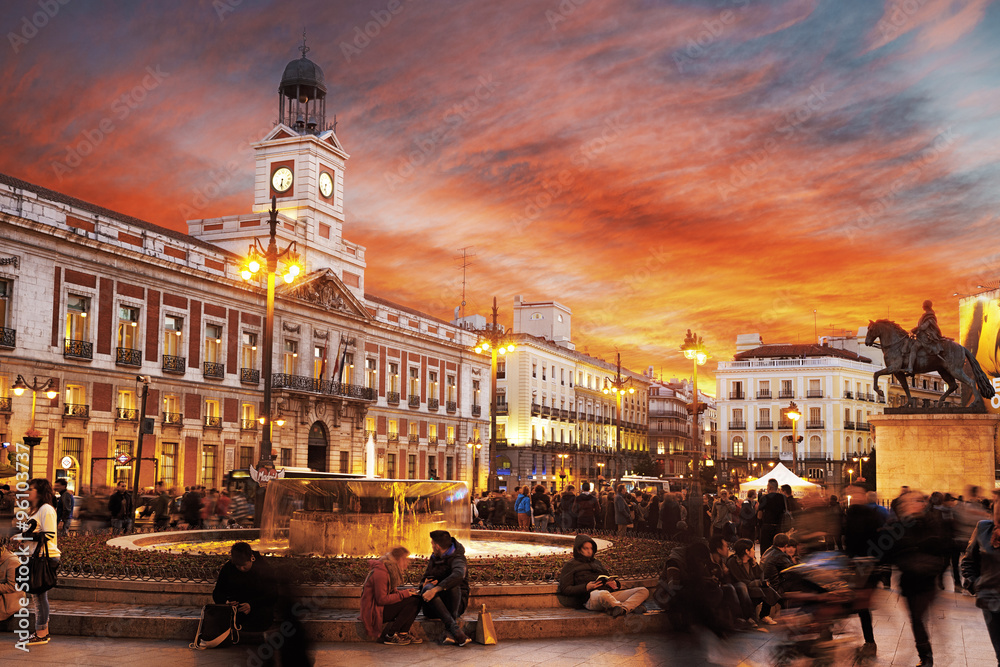 Obraz na płótnie Madrid, Puerta del Sol w salonie