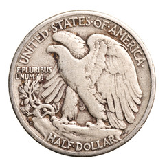 Wall Mural - antique silver half-dollar