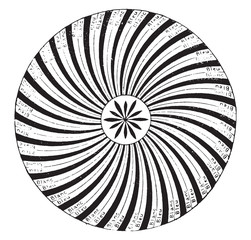 Wall Mural - the bands are successively middle, vintage engraving.