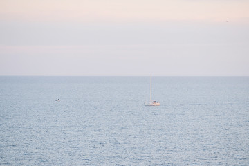 Poster - Sea landscape with the image of boat