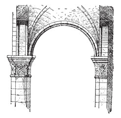 Wall Mural - transverse arch, vintage engraving.