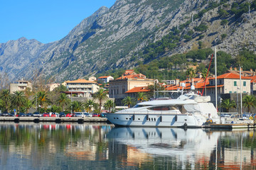 Poster - Sea landscape with the image of Montenegro port