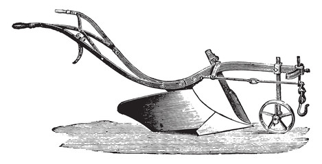 Wall Mural - plow for light soils, cooke, vintage engraving.