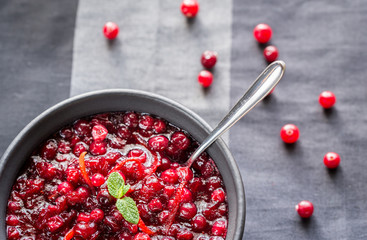 Sticker - Bowl of homemade cranberry sauce