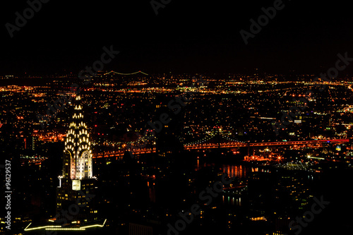 Fotografía Lower Manhattan at night, New York City, USA