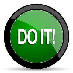 Poster - do it green web glossy icon with shadow on white background