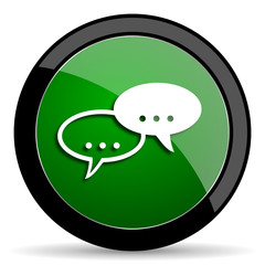 Poster - forum green web glossy icon with shadow on white background