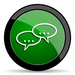 Poster - forum green web glossy icon with shadow on white background