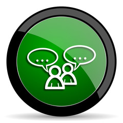 Poster - forum green web glossy icon with shadow on white background