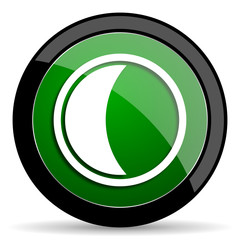 Poster - moon green web glossy icon with shadow on white background