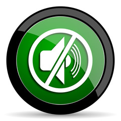 Poster - mute green web glossy icon with shadow on white background