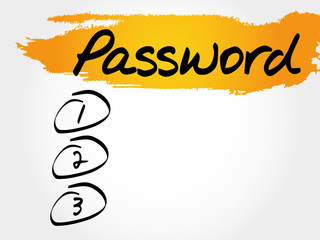 Poster - PASSWORD blank list, business concept