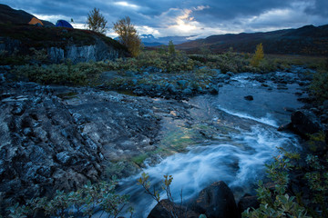 Wall Mural - blaue stunde in nordschweden