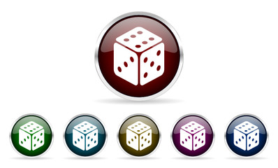 Poster - casino glossy web icon vector set