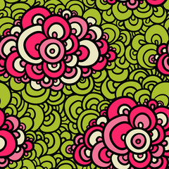 Sticker - Seamless abstract hand-drawn pattern.