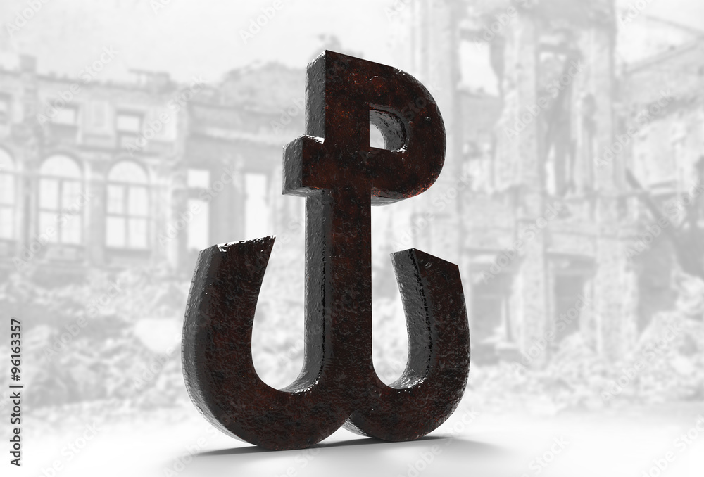 "Anchor" device was used as an emblem by the Polish resistance - obrazy, fototapety, plakaty 