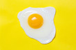 Fried egg on a yellow background
