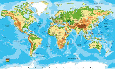  Physical map of the world