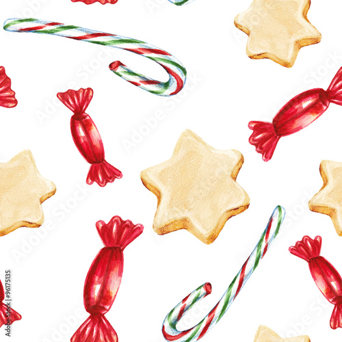 Stoffe zum Nähen Köstliche Aquarell Weihnachten